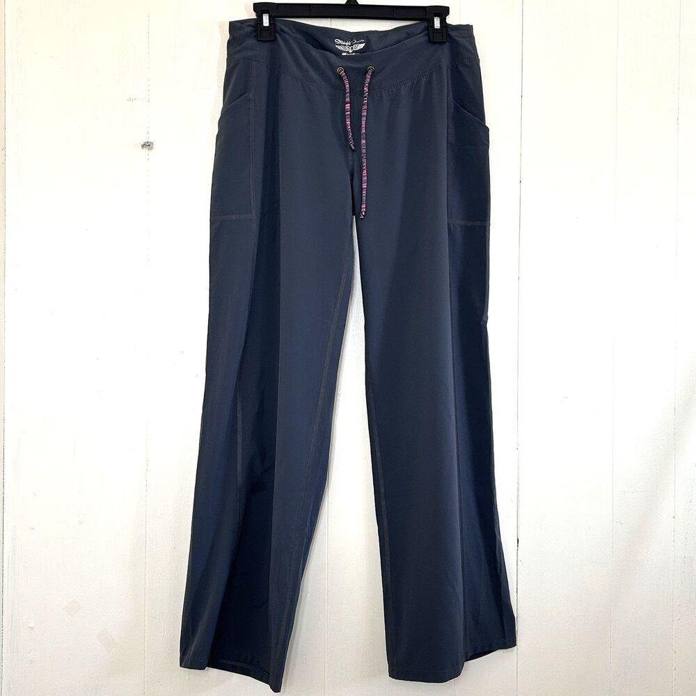 Straight Down Women’s Golf Pants Size S Pull On Gray Wide Leg With Pockets USA